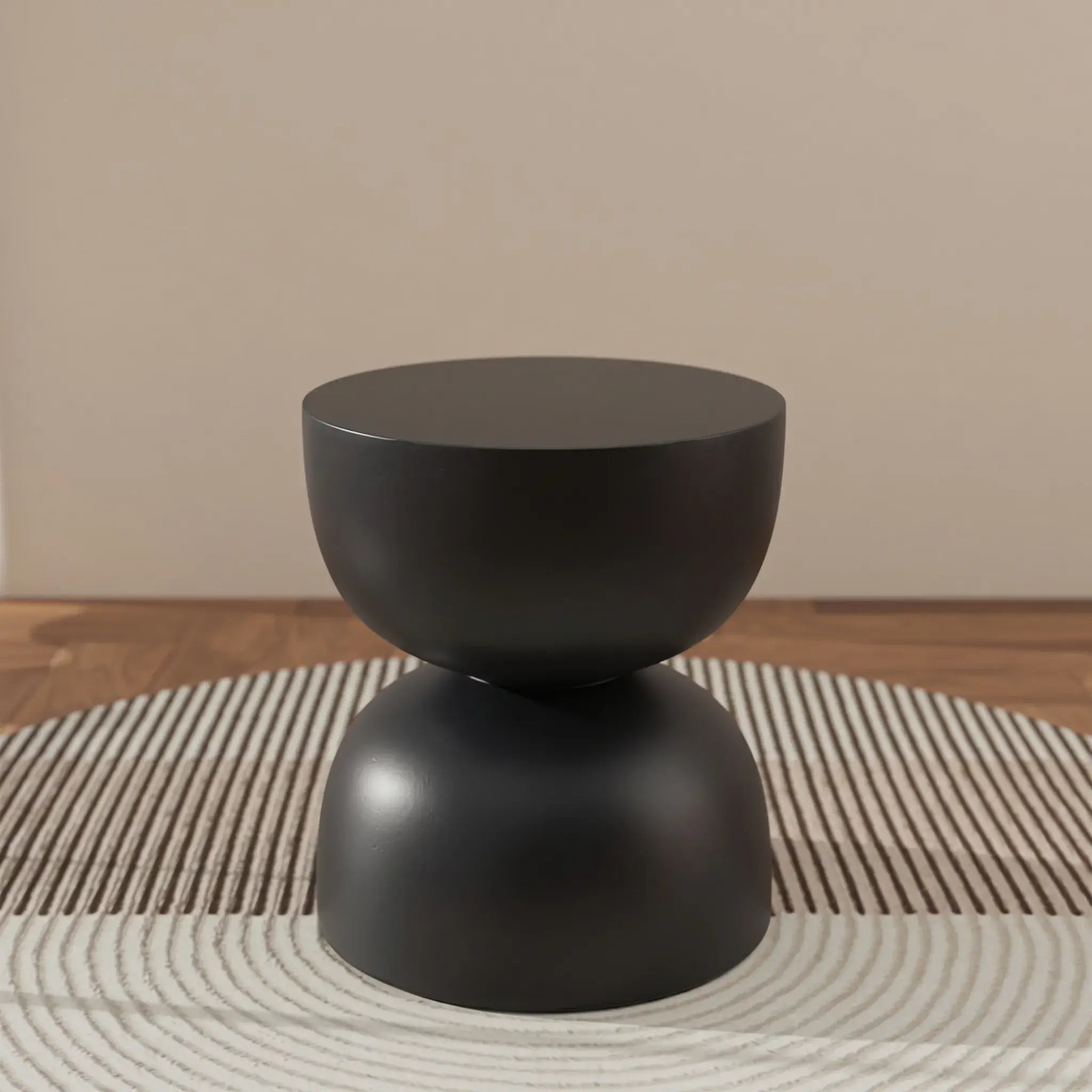 Sculptural Hourglass End and Side Table With Textured Matte Finish