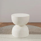Sculptural Hourglass End and Side Table With Textured Matte Finish