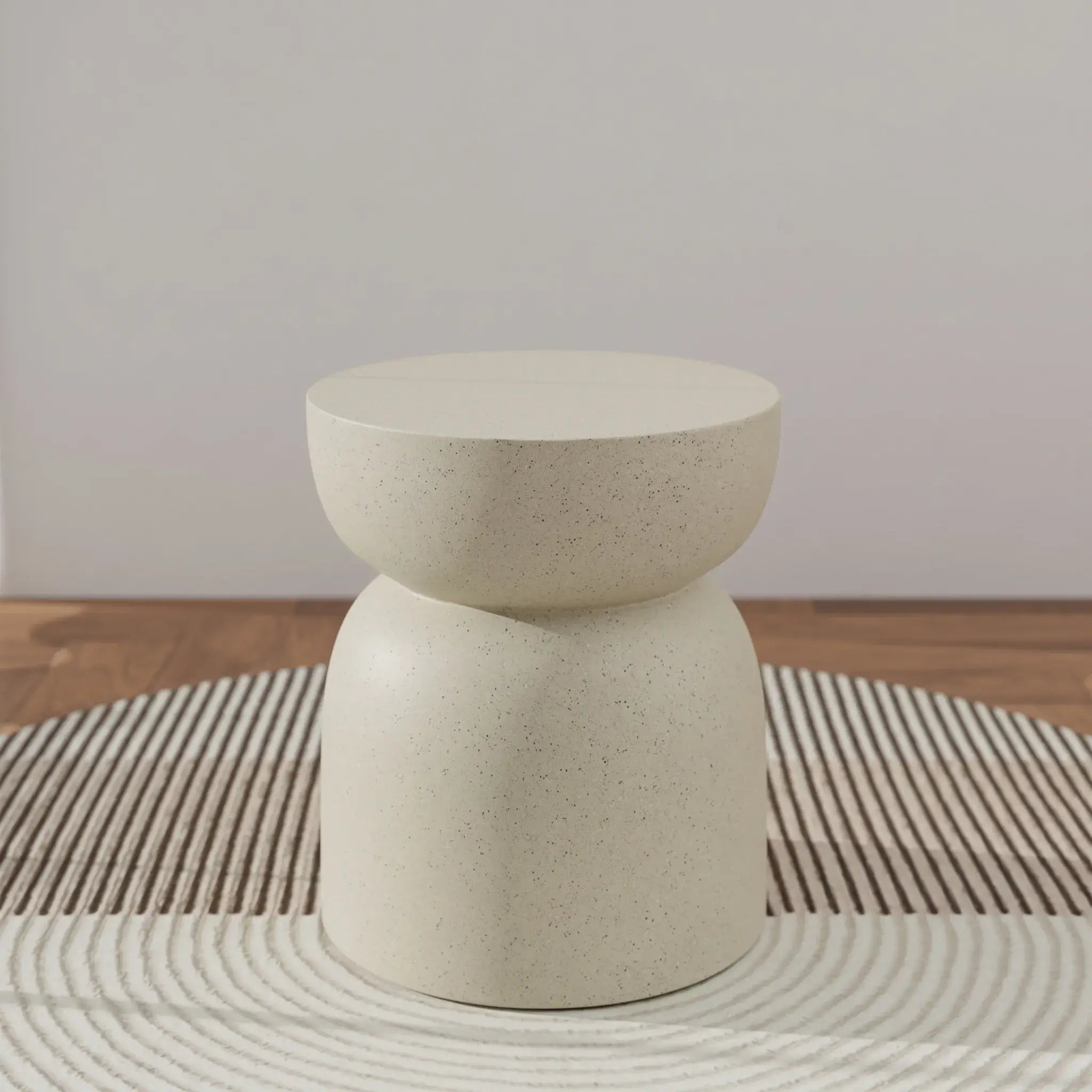 Sculptural Hourglass End and Side Table With Textured Matte Finish