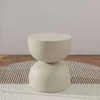 Sculptural Hourglass End and Side Table With Textured Matte Finish