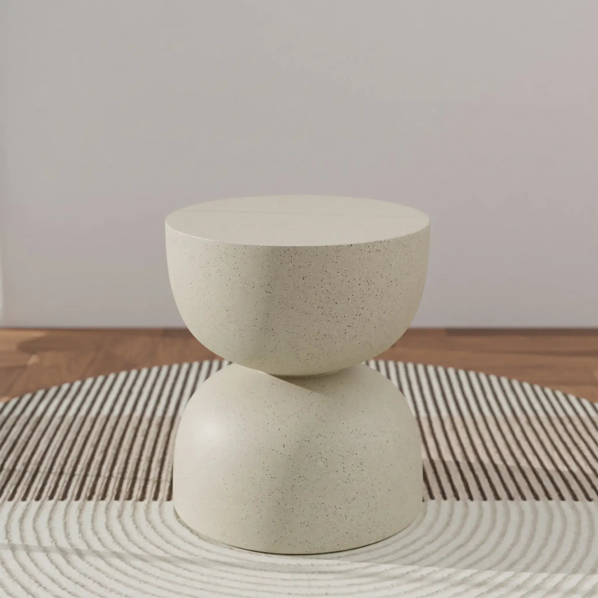 Sculptural Hourglass End and Side Table With Textured Matte Finish