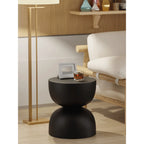 Sculptural Hourglass End and Side Table With Textured Matte Finish