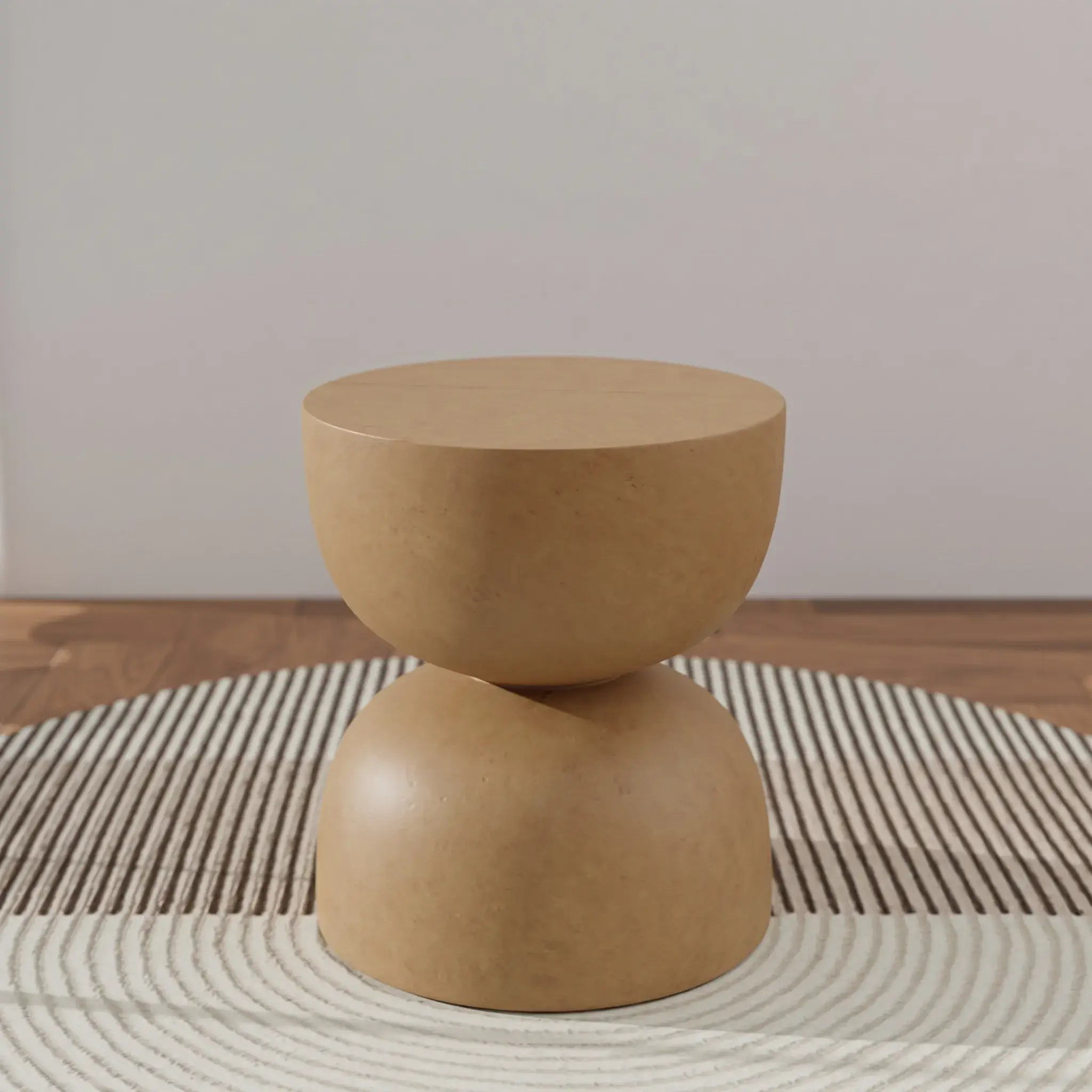 Sculptural Hourglass End and Side Table With Textured Matte Finish