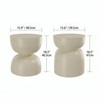 Sculptural Hourglass End and Side Table With Textured Matte Finish Dimensions