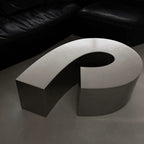 Sculptural Infinity-Form Stainless Steel Coffee Table with Matte Brushed Finish