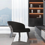Sculptural Italian Accent Chair with Curved Shelter Arms and Textured Upholstery