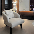 Sculptural Italian Accent Chair with Curved Shelter Arms and Textured Upholstery