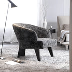 Sculptural Italian Accent Chair with Curved Shelter Arms and Textured Upholstery