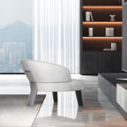 Sculptural Italian Accent Chair with Curved Shelter Arms and Textured Upholstery