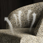 Sculptural Italian Accent Chair with Curved Shelter Arms and Textured Upholstery