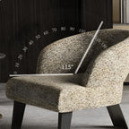 Sculptural Italian Accent Chair with Curved Shelter Arms and Textured Upholstery
