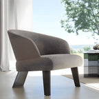 Sculptural Italian Accent Chair with Curved Shelter Arms and Textured Upholstery