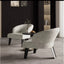 Sculptural Italian Accent Chair with Curved Shelter Arms and Textured Upholstery