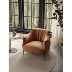 Sculptural Italian Leather Archibald Armchair with Wrapped Comfort