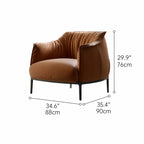 Sculptural Italian Leather Archibald Armchair with Wrapped Comfort Dimensions
