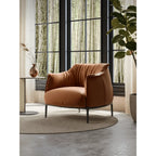 Sculptural Italian Leather Archibald Armchair with Wrapped Comfort Main Product Image