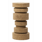 Sculptural Layered Cork Stool and Cork Side Table Series for Living Room