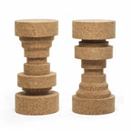 Sculptural Layered Cork Stool and Cork Side Table Series for Living Room