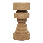 Sculptural Layered Cork Stool and Cork Side Table Series for Living Room