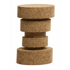 Sculptural Layered Cork Stool and Cork Side Table Series for Living Room