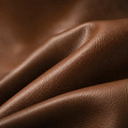 Sculptural Leather Accent Chair with Walnut Frame for Lounge Corners
