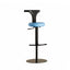 Sculptural Leather Bar Stool with Swivel Lift and Slim Pedestal Base