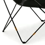 Sculptural Leather Butterfly Chair with Ergonomic Wingback Design