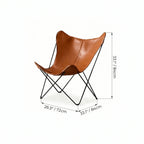 Sculptural Leather Butterfly Chair with Ergonomic Wingback Design