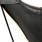 Sculptural Leather Butterfly Chair with Ergonomic Wingback Design