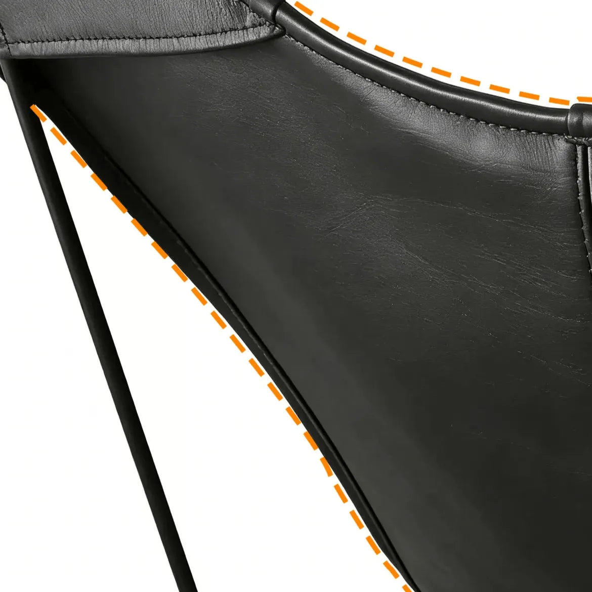 Sculptural Leather Butterfly Chair with Ergonomic Wingback Design