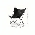 Sculptural Leather Butterfly Chair with Ergonomic Wingback Design