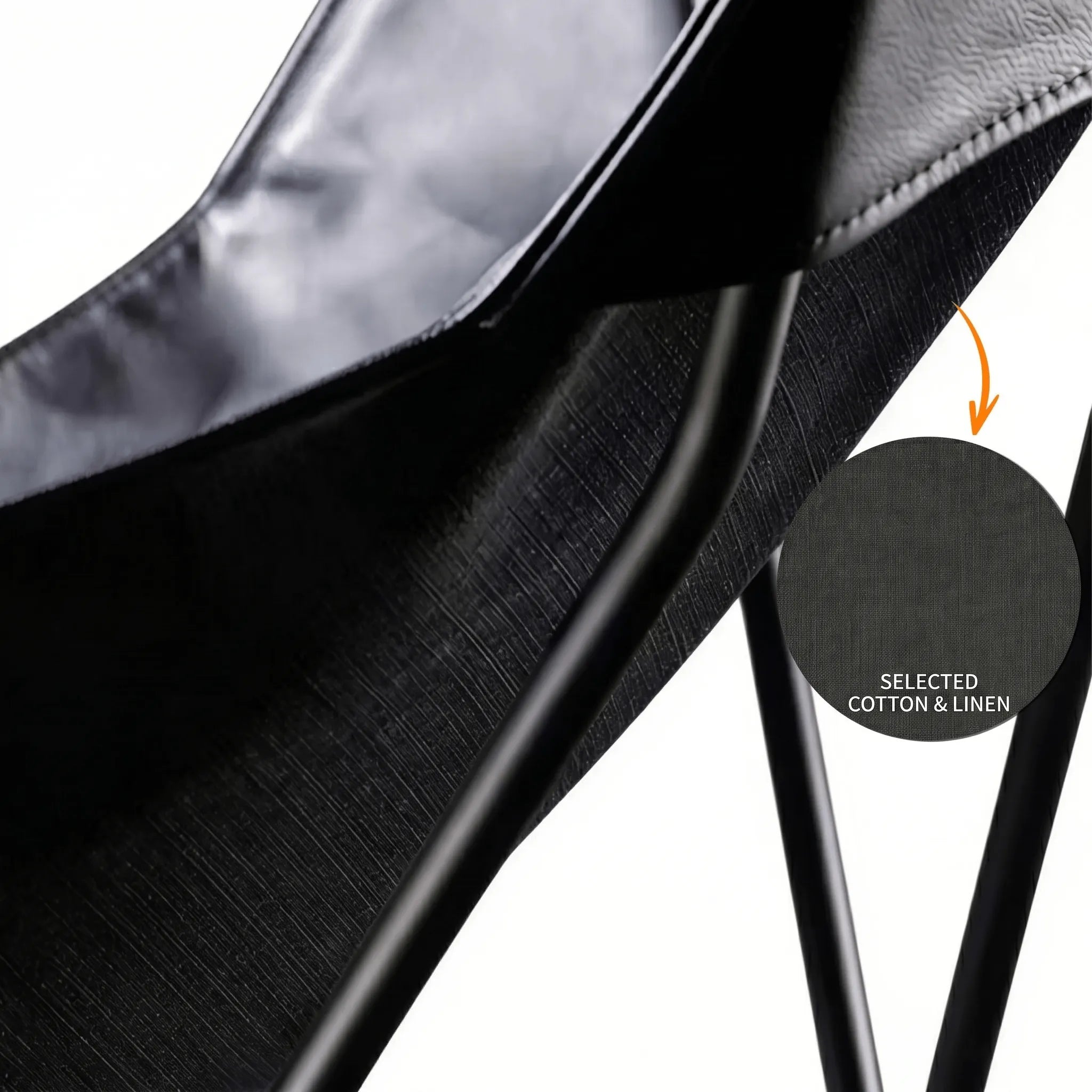 Sculptural Leather Butterfly Chair with Ergonomic Wingback Design