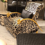 Sculptural Leopard Accent Chair Series With Gilded Serpent Arms