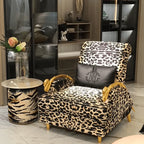Sculptural Leopard Accent Chair Series With Gilded Serpent Arms