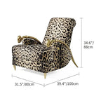 Sculptural Leopard Accent Chair Series With Gilded Serpent Arms Dimensions