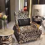 Sculptural Leopard Accent Chair Series With Gilded Serpent Arms Main Product Image