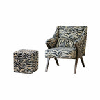 Sculptural Leopard Wingback Chair Series with Exposed Wood Frame and Rich Textures