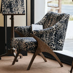 Sculptural Leopard Wingback Chair Series with Exposed Wood Frame and Rich Textures Main Product Image