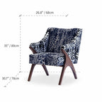 Sculptural Leopard Wingback Chair Series with Exposed Wood Frame and Rich Textures Dimensions
