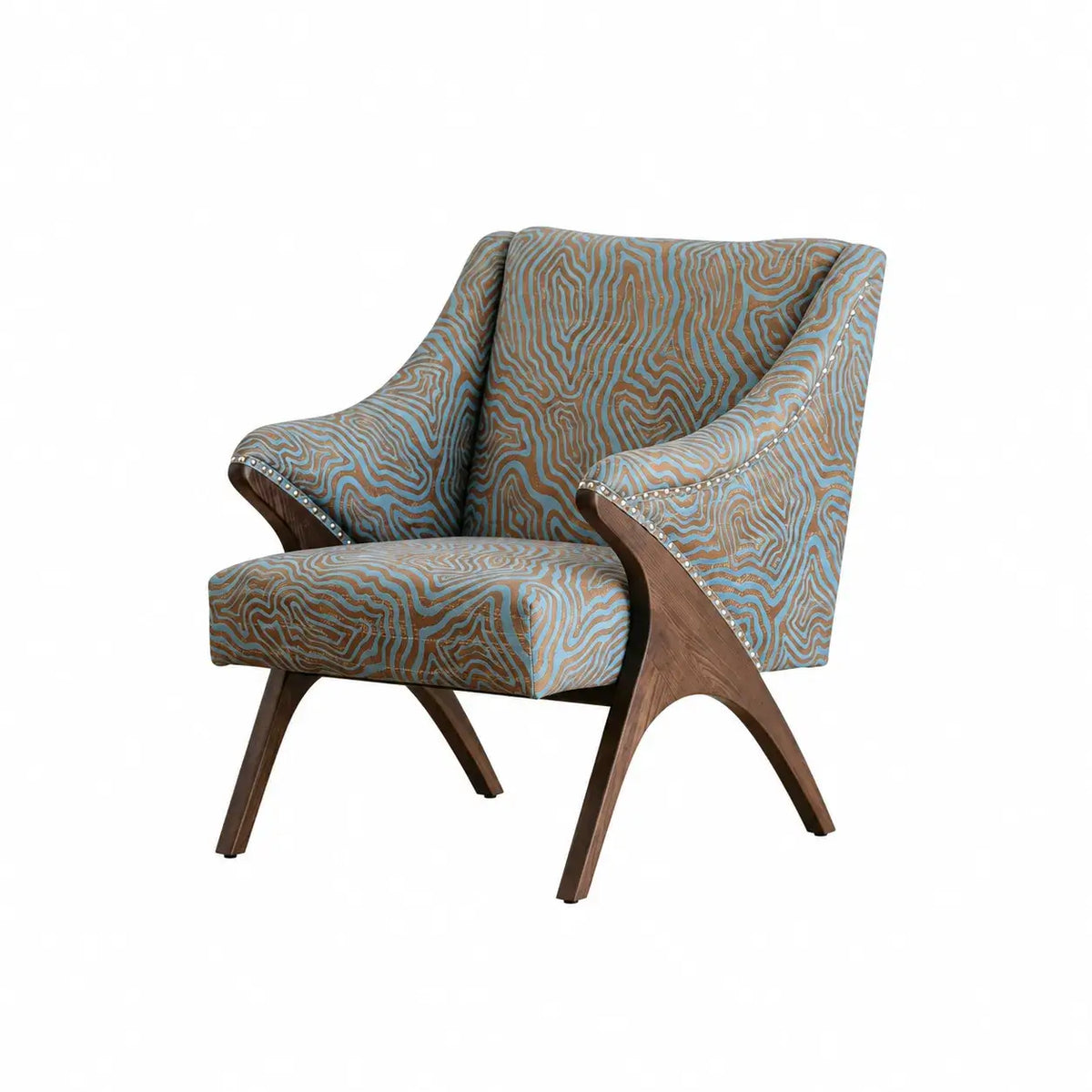 Sculptural Leopard Wingback Chair Series with Exposed Wood Frame and Rich Textures