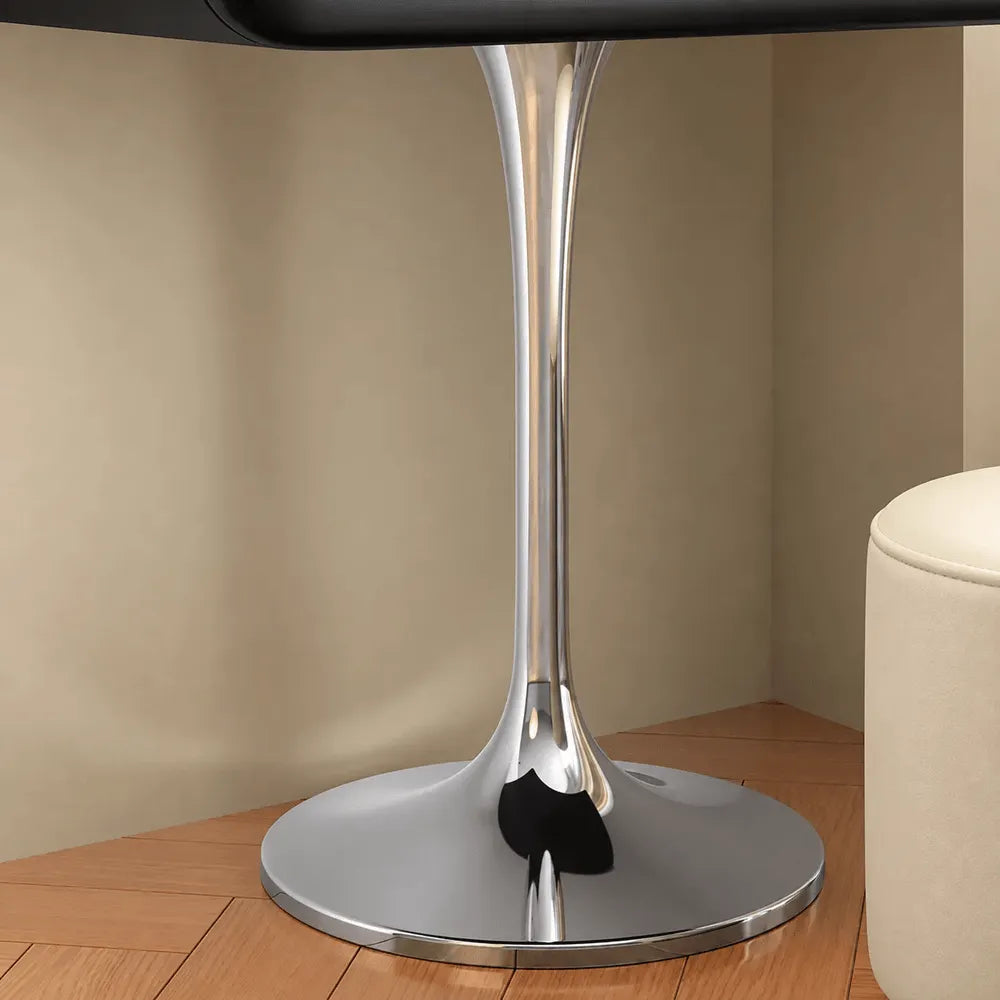 Sculptural Makeup Vanity with Floating Storage and Ring Light Mirror