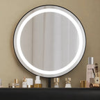 Sculptural Makeup Vanity with Floating Storage and Ring Light Mirror