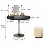 Sculptural Makeup Vanity with Floating Storage and Ring Light Mirror