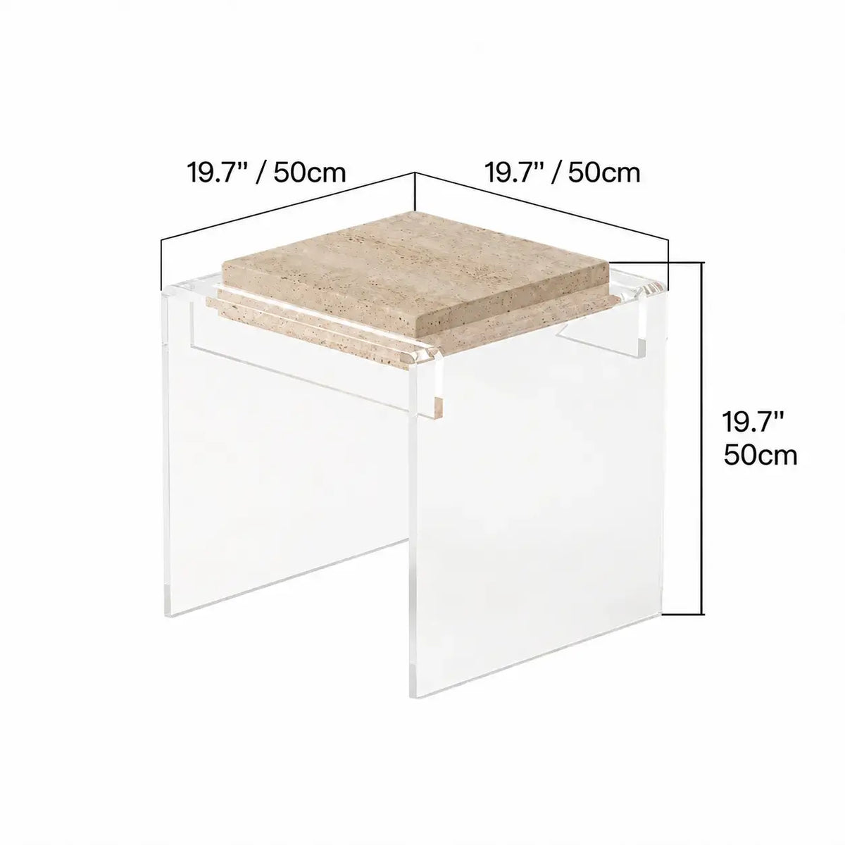 Sculptural Marble Acrylic Side Table Series for Refined Lounge Spaces