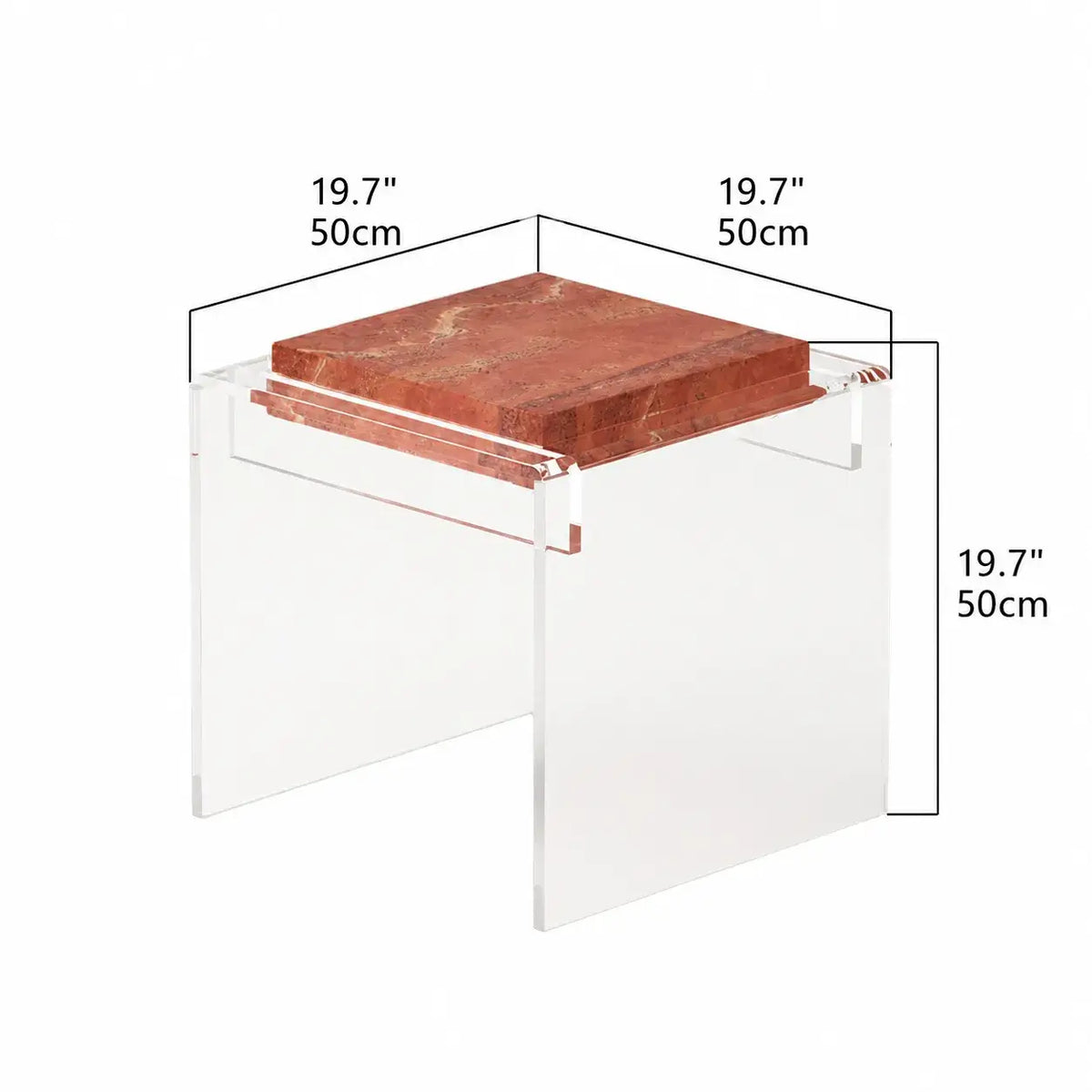 Sculptural Marble Acrylic Side Table Series for Refined Lounge Spaces