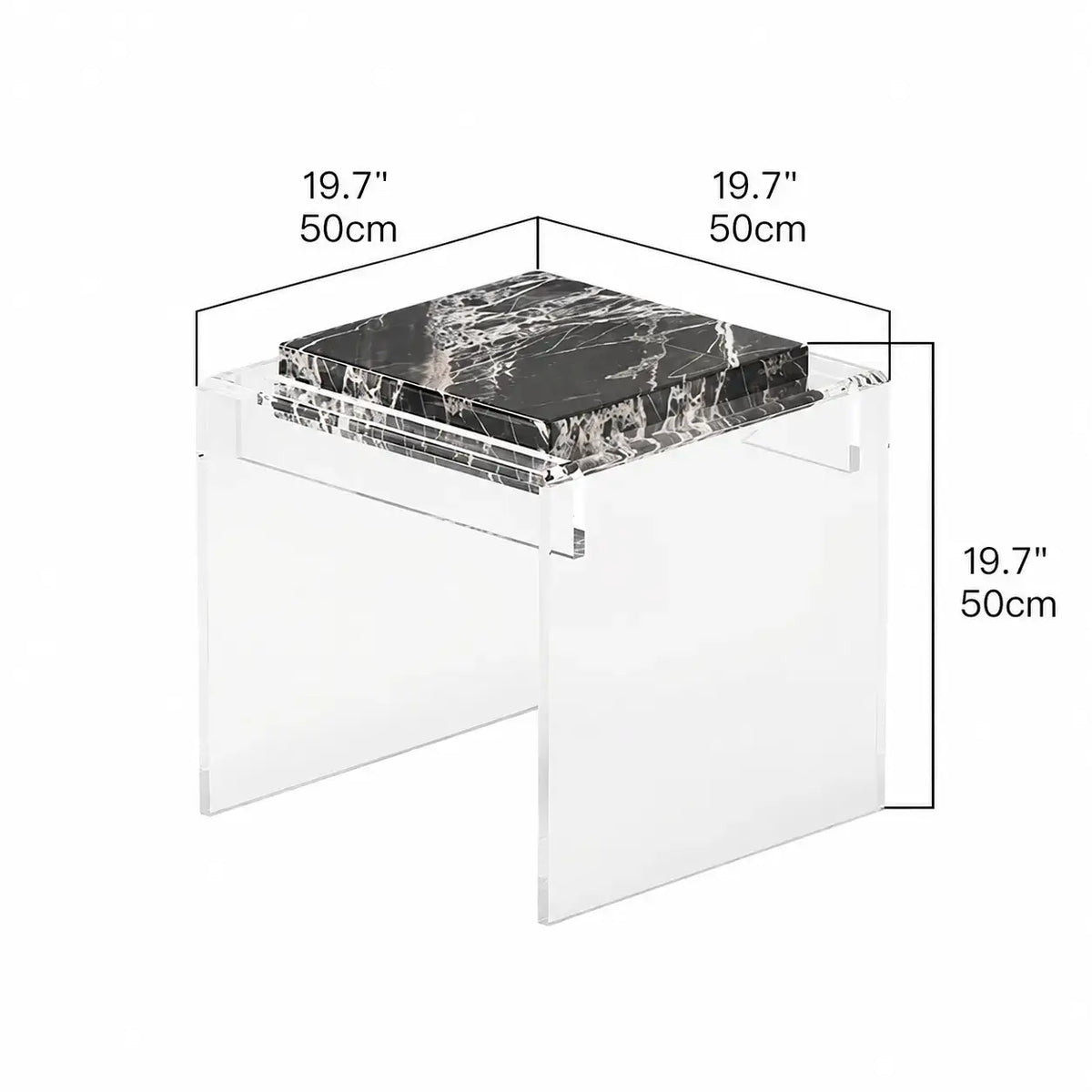 Sculptural Marble Acrylic Side Table Series for Refined Lounge Spaces