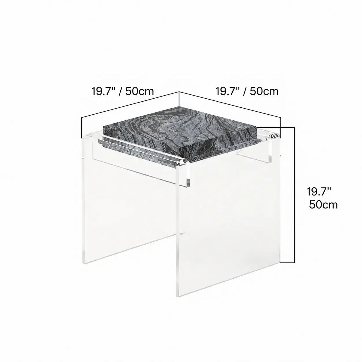 Sculptural Marble Acrylic Side Table Series for Refined Lounge Spaces
