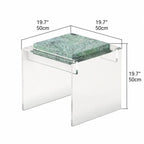 Sculptural Marble Acrylic Side Table Series for Refined Lounge Spaces Dimensions