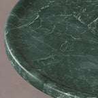 Sculptural Marble Side Table in Layered Gem Tones With Rounded Edge