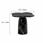 Sculptural Marble Side Table Series, Clover or Round Nested Accent Pair